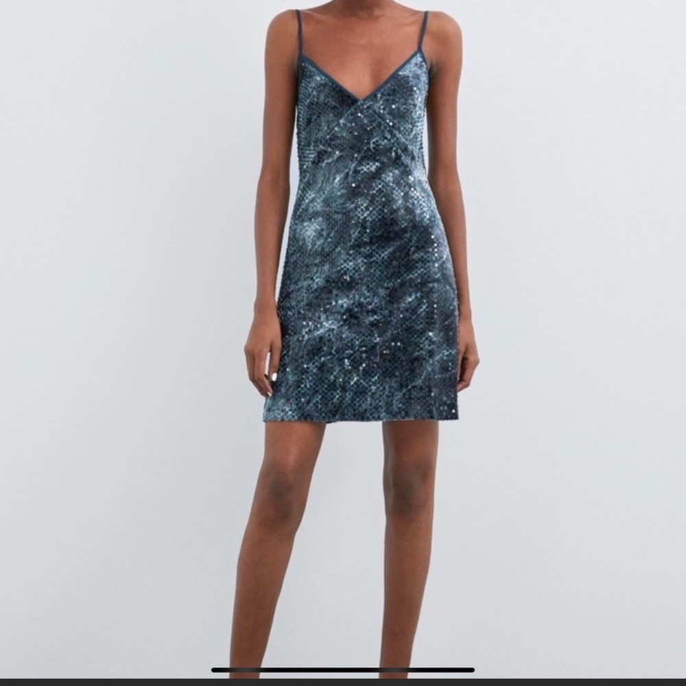 Zara Sequin Slip On Dress